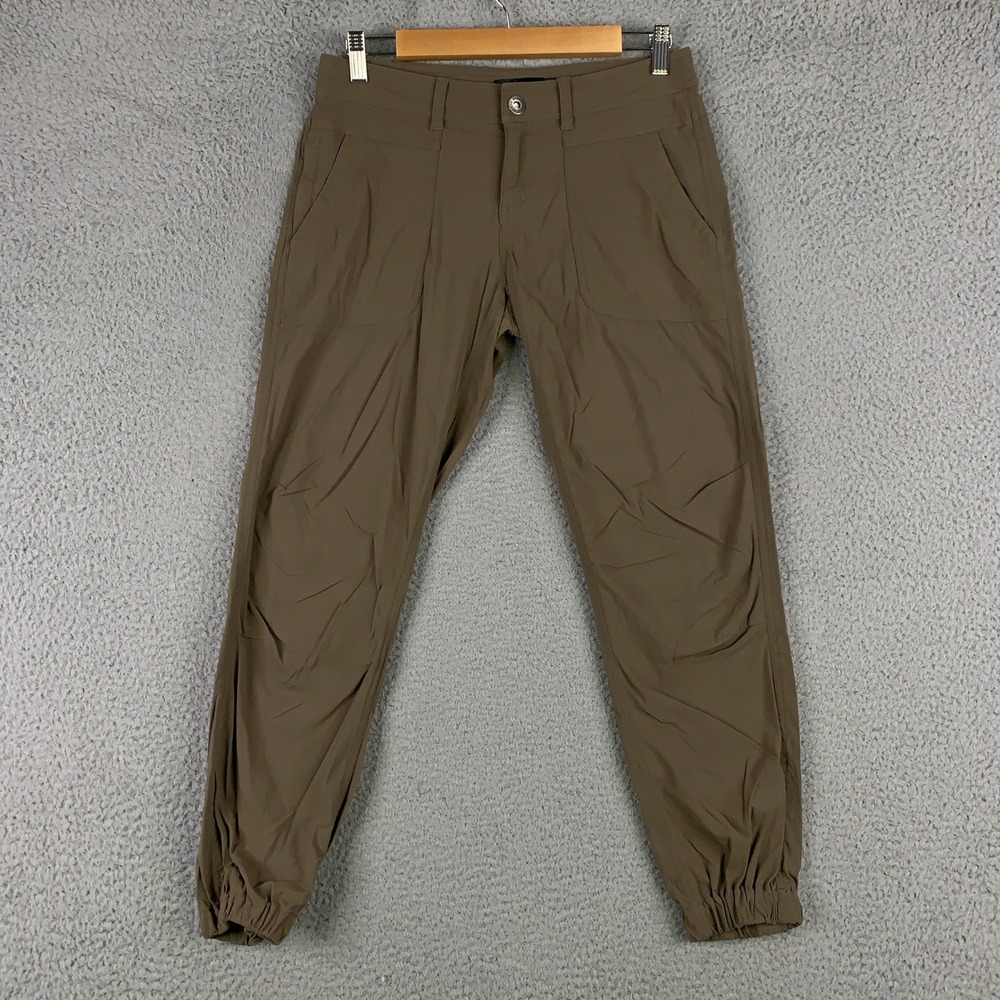 Prana Halle Jogger Pants Women's 4 Brown Hiking Outdoor Stretch Ripstop Utility